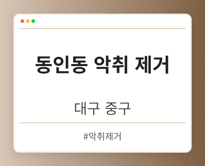 동인동 악취 제거 - 대구 중구 동인동 악취 제거 전문업체